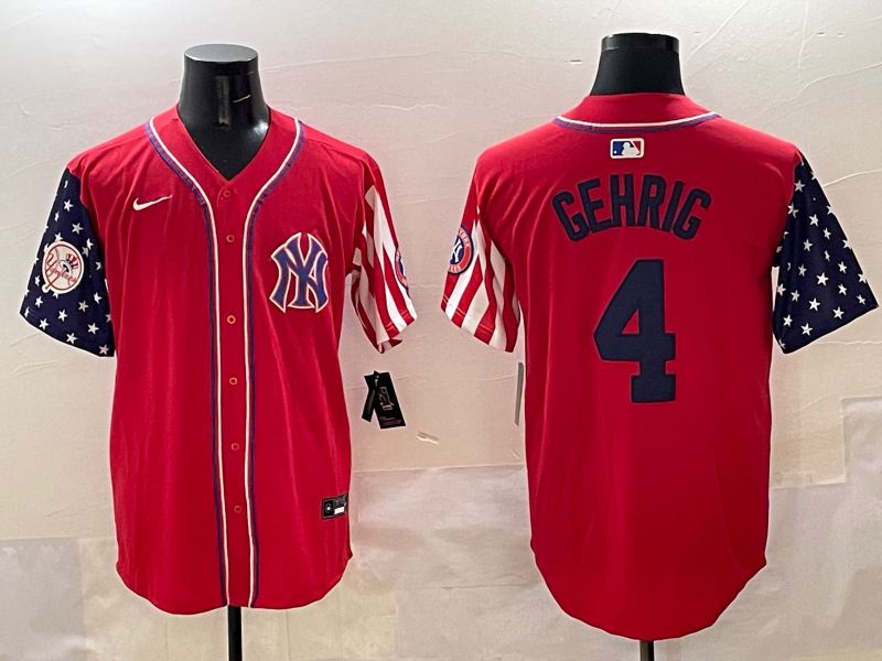 Men New York Yankees #4 Gehrig Red a generation of national flags Jointly Name 2025 Nike MLB Jersey style 5
